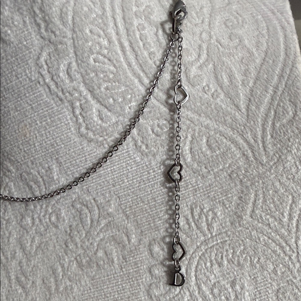 Dior RARE HAWAII HEART ADJUSTABLE reversible Silver Script Necklace - Picture 3 of 12